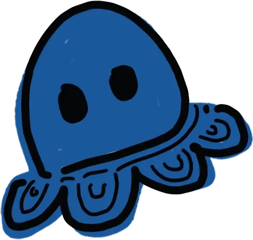 Doodle cumi biru bulat