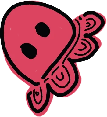 Doodle cumi merah muda